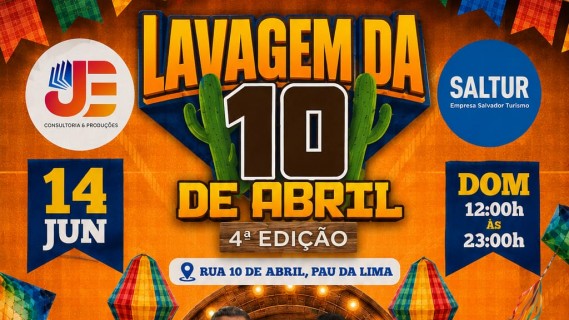 Lavagem da Rua 10 de Abril 4ª Edição promete reunir cultura, música e solidariedade em Pau da Lima